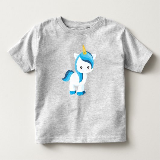 かわいいユニコーン，冬，雪の結晶，魔法ユニコーン トドラーTシャツ (正面)