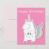 かわいいユニコーン - 女の子の誕生日 ポストカード (正面/裏面)