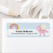 かわいいユニコーン*背景色を選択 ラベル (インサイチュ)