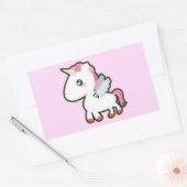 かわいいユニコーン 長方形シール (封筒)