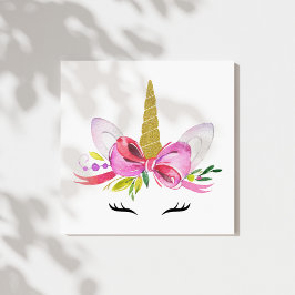 かわいいユニコーン，魔法のユニコーン，女の子子供部屋，ピンク キャンバスプリント