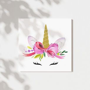 かわいいユニコーン，魔法のユニコーン，女の子子供部屋，ピンク キャンバスプリント