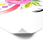 かわいいユニコーン，魔法のユニコーン，女の子子供部屋，ピンク フォトプリント            (角)