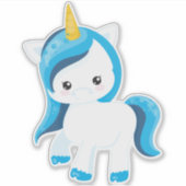 かわいいユニコーン，魔法ユニコーン，冬，雪 シール (正面)