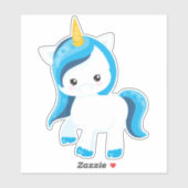 かわいいユニコーン，魔法ユニコーン，冬，雪 シール (シート)