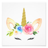 かわいいユニコーン,魔法ユニコーン,女の子子供部屋,ピンク フォトプリント (正面)