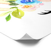 かわいいユニコーン，魔法ユニコーン，女の子子供部屋，ピンク ポスター (角)