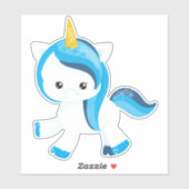 かわいいユニコーン，魔法ユニコーン，雪の結晶，冬 シール (シート)