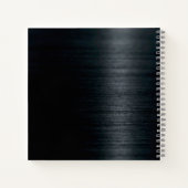 かわいいユニコーン 黒のグリッター 誕生日 モノグラム ノートブック (裏面)