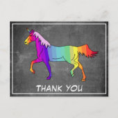 かわいいユニコーン 黒板 ありがとう ポストカード (正面)