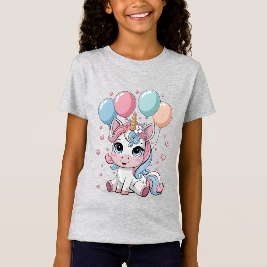 かわいいユニコーン Tシャツ (正面)