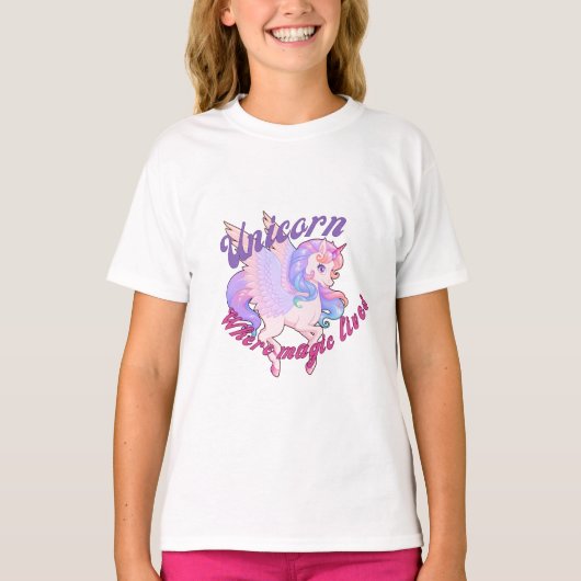 かわいいユニコーンTシャツデザイン Tシャツ (正面)