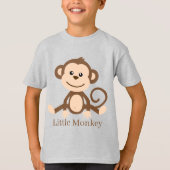 かわいいユニセックスキッズリトルモンキー文字Tシャツを追加 Tシャツ (正面)