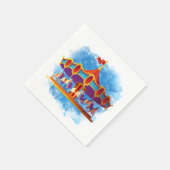 かわいいユニセックスキッズ回転木馬追加文字 スタンダードカクテルナプキン (角)