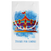 かわいいユニセックスキッズ回転木馬追加文字 スモールペーパーバッグ (裏面)