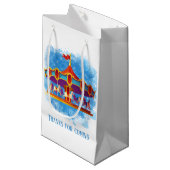 かわいいユニセックスキッズ回転木馬追加文字 スモールペーパーバッグ (正面アングル)