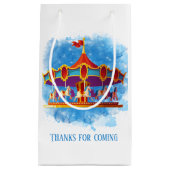 かわいいユニセックスキッズ回転木馬追加文字 スモールペーパーバッグ (正面)