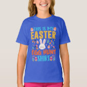 かわいいユニセックスキッド復活祭の卵狩り Tシャツ (正面)