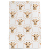 かわいいユニセックスベビーヤギのタイルパーティー ミディアムペーパーバッグ (裏面)