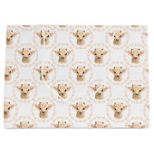 かわいいユニセックスベビーヤギのタイルパーティー ラージペーパーバッグ (正面)