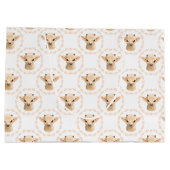 かわいいユニセックスベビーヤギのタイルパーティー ラージペーパーバッグ (裏面)