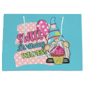 かわいいユニセックス格言誕生日の願い ラージペーパーバッグ (正面)