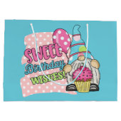 かわいいユニセックス格言誕生日の願い ラージペーパーバッグ (裏面)