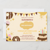 かわいいユニークドナッツケーキアイスクリームkidの誕生日 招待状 (正面)