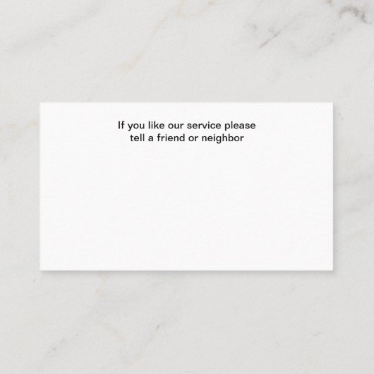 かわいいユニークハウスクリーニングメイドビジネスカード 名刺 (裏面)