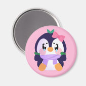 かわいいユニークペンギンを壊した マグネット (正面/裏面)
