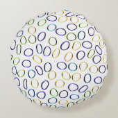 かわいいユニーク抽象芸術 ラウンドクッション (裏面)