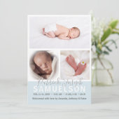 かわいいユニーク新生児誕生ボーイコラージュ | 3枚 案内状 (スタンド正面)