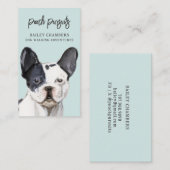 かわいいユニーク水彩ドッグウォーカー 名刺 (正面/裏面)