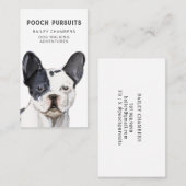 かわいいユニーク水彩ドッグウォーカー 名刺 (正面/裏面)