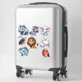 かわいいユニーク3D動物のステッカーセット シール (スーツケース)