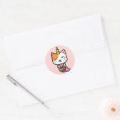 かわいいユニ猫マーメイド ラウンドシール (封筒)