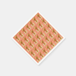 かわいいユリエレガントの花の写真デザイン スタンダードカクテルナプキン