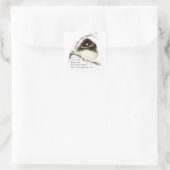 かわいいユンコの鳥、聖なる書物、 経典、マット11:28、レスト スクエアシール (バッグ)