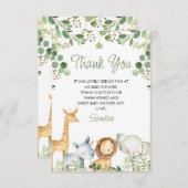 かわいいユーカリの葉サファリ赤ちゃんシャワーカード 招待状 (正面/裏面)