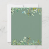 かわいいユーカリ緑のブライダルシャワー招待 (裏面)