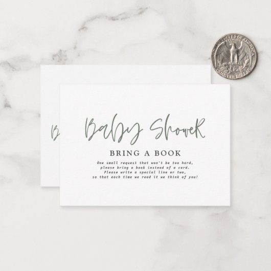 かわいいユーカリ象の赤ちゃんシャワー本をもたらす ノートカード (正面/裏面インサイチュ)