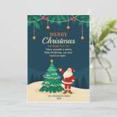 かわいいユーモアあふれるクリスマスホリデーカード 招待状 (スタンド正面)