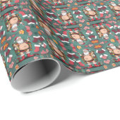 かわいいユーモアあふれるサンタクロース ラッピングペーパー (ロールコーナー)