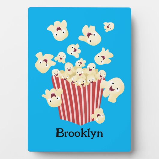 かわいいユーモアあふれるポップコーンの漫画 フォトプラーク (正面)