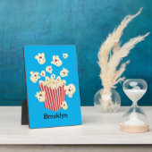 かわいいユーモアあふれるポップコーンの漫画 フォトプラーク (側面)