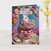 かわいいユーモアたっぷりのシリアンハムスターの誕生日カード カード (黄色い花)