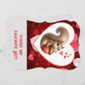 かわいいユーモアたっぷりのリスのバレンタインデー シーズンカード (正面/裏面)