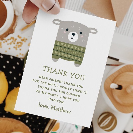 かわいいユーモアたっぷりの羊の動物。子供の誕生日動物園農場 サンキューカード