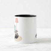 かわいいユーモアたっぷりの遊び心ある猫のマグカップ マグカップ (中央)