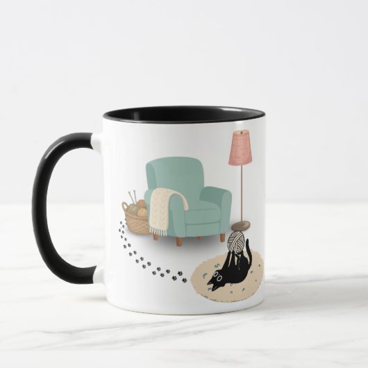かわいいユーモアたっぷりの遊び心ある猫のマグカップ マグカップ (左)